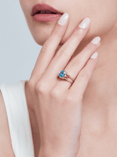 Load image into Gallery viewer, Two Eyed 88 Butterfly Ring Swiss blue topaz
