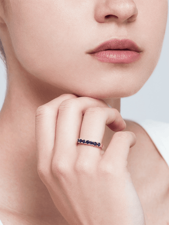 Harem Sapphire Monochrome Band Ring - birceakalaydesign