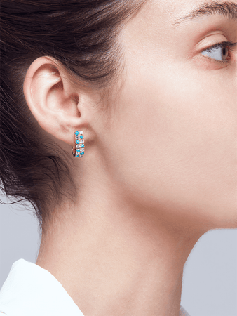 Harem Turquoise – Double Row Earrings - birceakalaydesign
