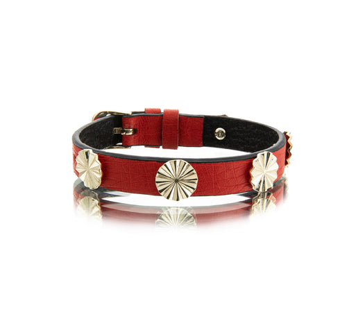 Sunset Red Leather Bracelet - birceakalaydesign