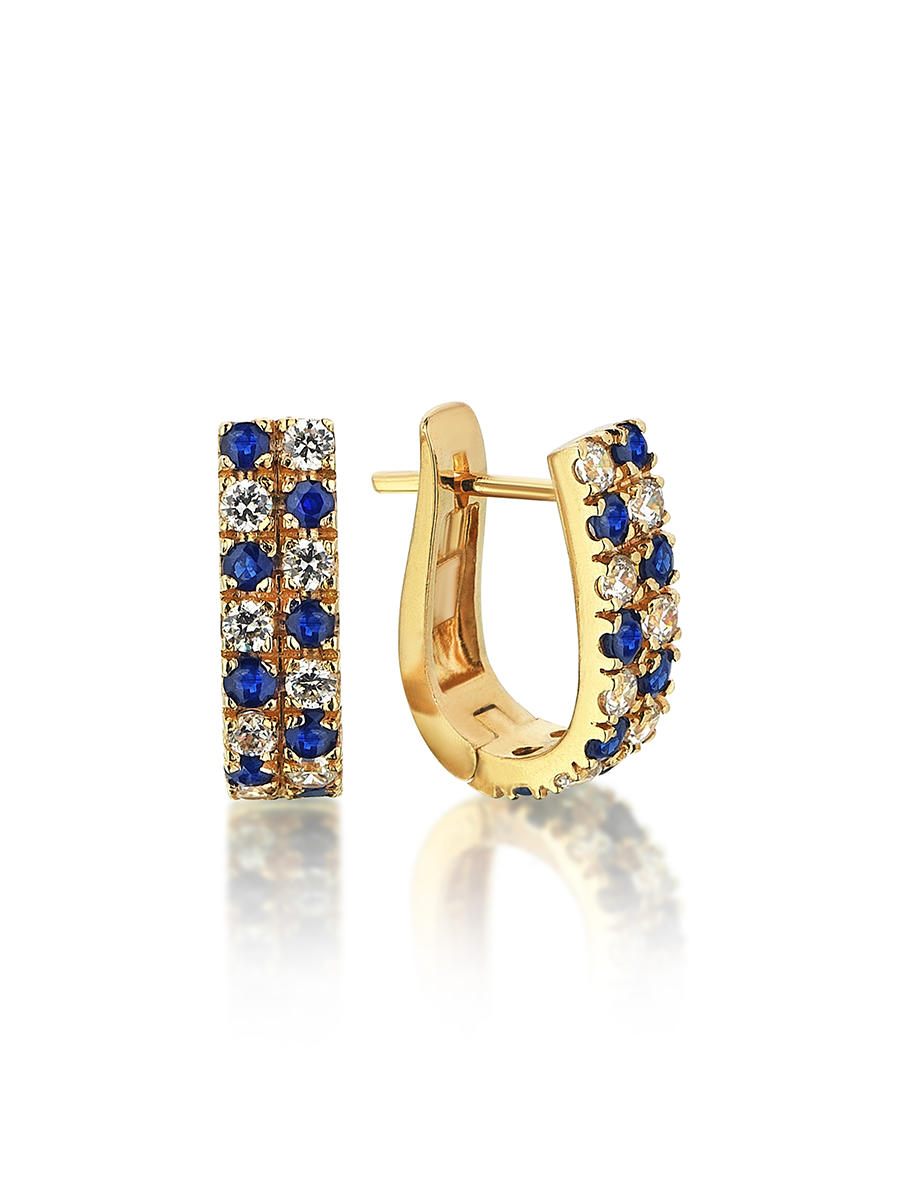 Harem Sapphire – Double Row Earrings - birceakalaydesign