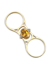 Load image into Gallery viewer, Two Eyed 88 Butterfly Ring with Citrine gemstone
