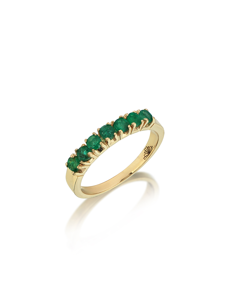 Harem Emerald Monochrome Band Ring - birceakalaydesign