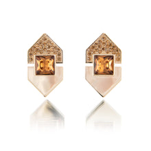 Load image into Gallery viewer, Mom&#39;s Earrings - Dore with Brown Crystals
