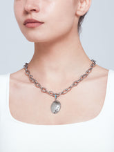 Load image into Gallery viewer, Wisdom lame charm with turquoise on chain
