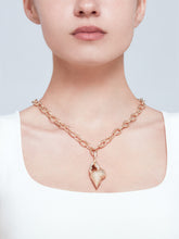 Load image into Gallery viewer, Forgiveness dore charm with crystals on chain
