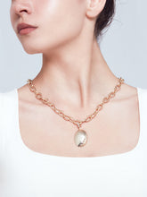 Load image into Gallery viewer, Wisdom dore charm with crystals on chain

