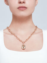 Load image into Gallery viewer, Peace dore charm with crystals on chain
