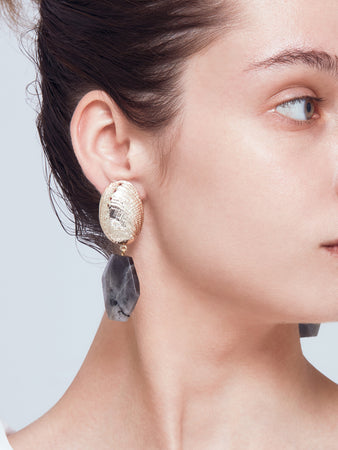 Fresh Air & Deep Sea earrings dore and lame with labradorite gemstones