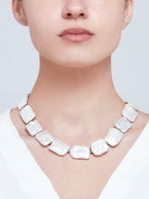 Load image into Gallery viewer, amorphous baroque hematite pearl necklace
