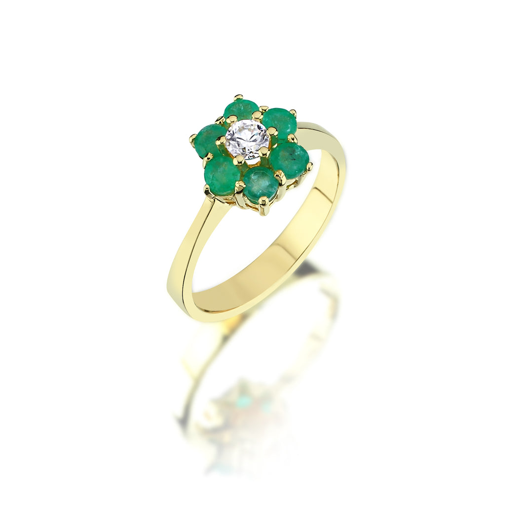 Harem Mini Blossom Emerald Rings