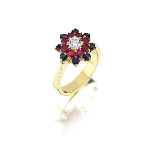 Harem Roses Double Colored Rings