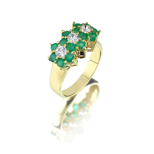 Harem Blossom Emerald Rings