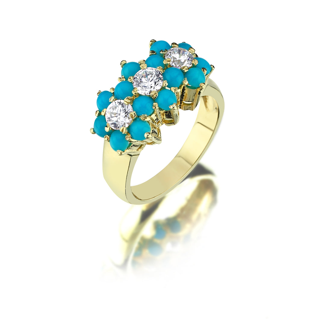 Harem Blossom Turquoise Rings
