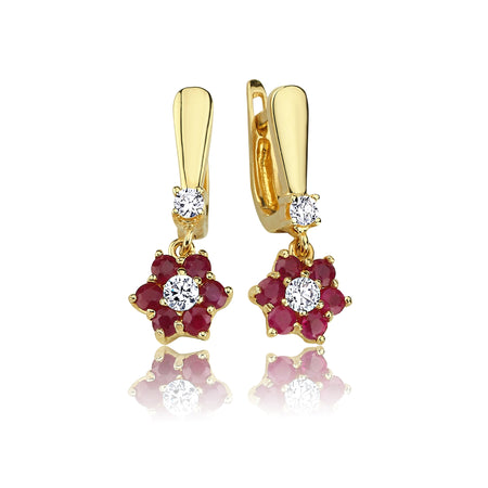 Harem Mini Blossom Ruby Earrings