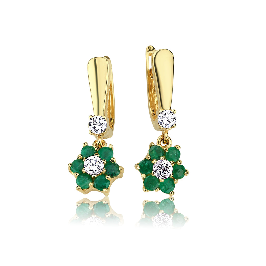Harem Mini Blossom Emerald Earrings