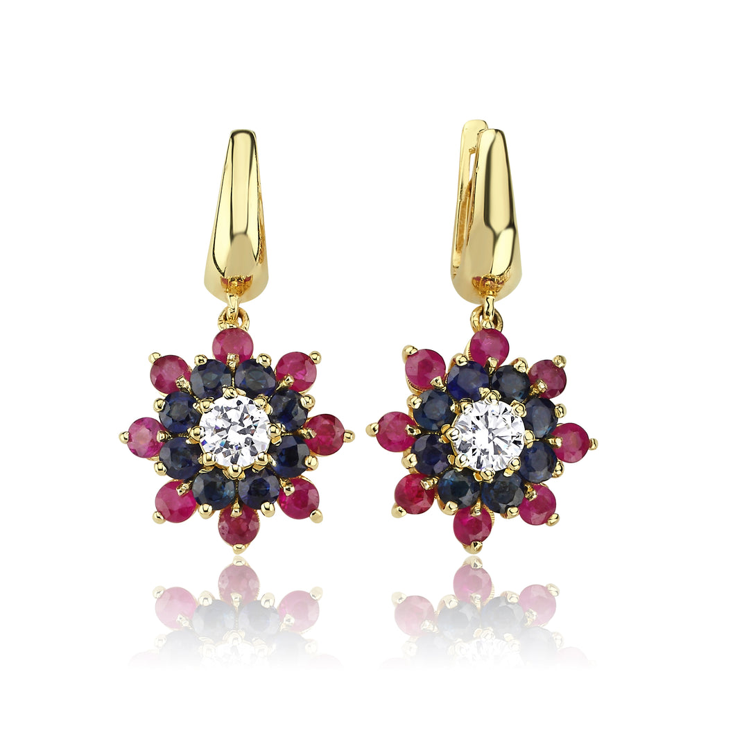 Harem Roses Double Colored Earrings