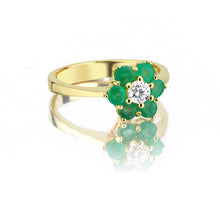 Load image into Gallery viewer, Harem Mini Blossom Emerald Rings
