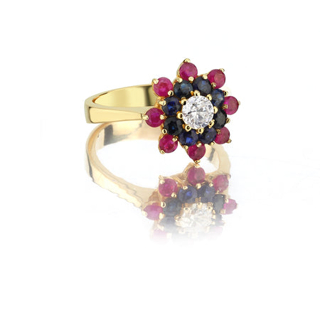 Harem Roses Double Colored Rings