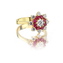 Load image into Gallery viewer, Harem Roses Ruby Rings
