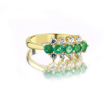 Load image into Gallery viewer, Harem Trio Emerald Rings
