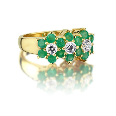 Harem Blossom Emerald Rings